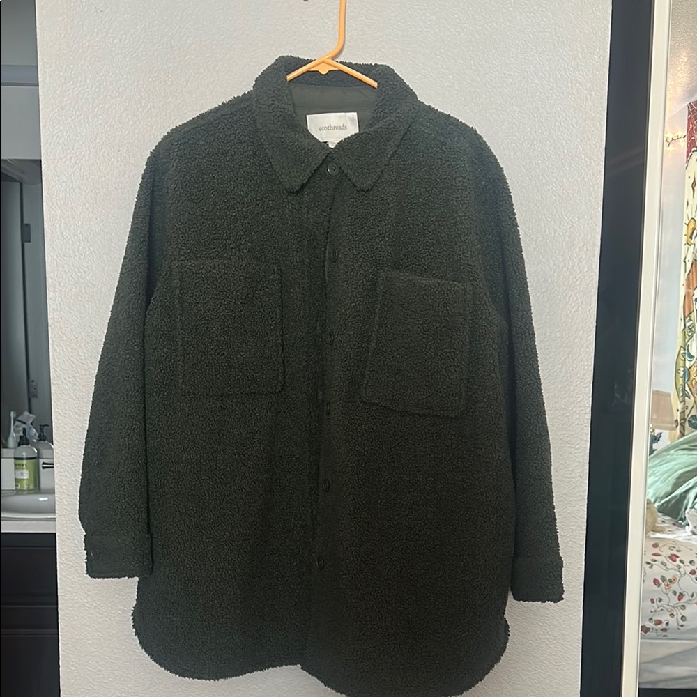 Dark Green Sherpa Jacket